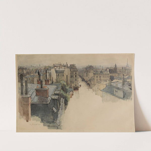 Paris vu des hauteurs de Montmartre. by Eugène Béjot