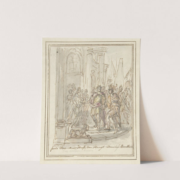 Paris wordt verwelkomd aan het hof van Menelaüs (1677 - 1755) by Elias van Nijmegen