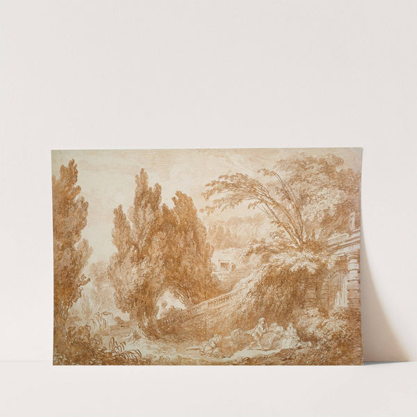 Park Landscape with a Cheerful Gathering by Jean-Honoré Fragonard