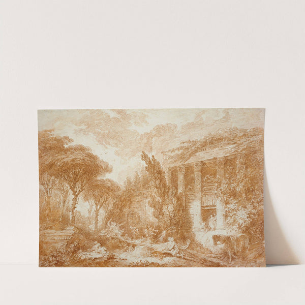 Park Landscape with a Seesaw by Jean-Honoré Fragonard