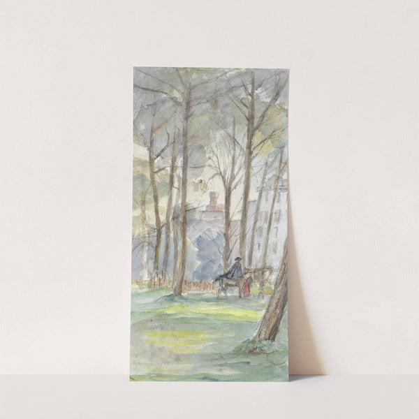 Park met figuren te paard by Jozef Israëls