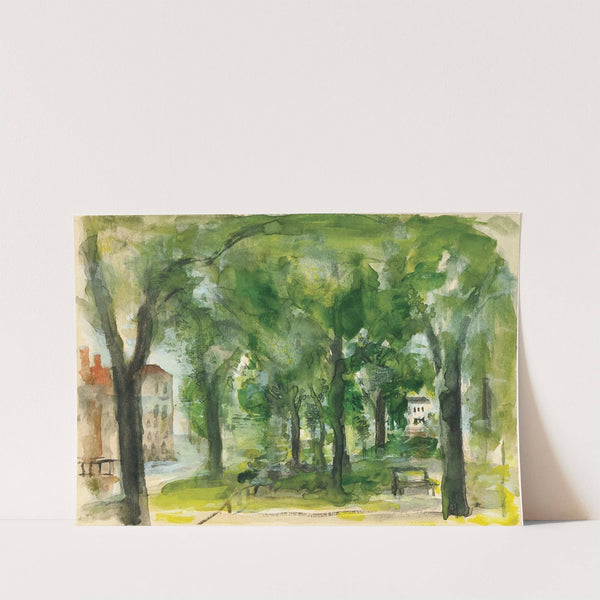 Park mit weißem Haus by Wilhelm Thöny