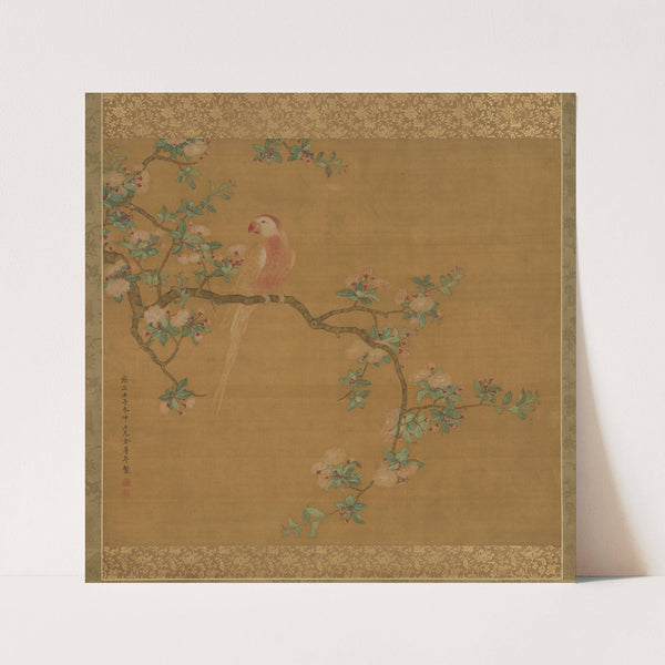 Parrot on a Pear Branch (1732) by Jin Zunnian