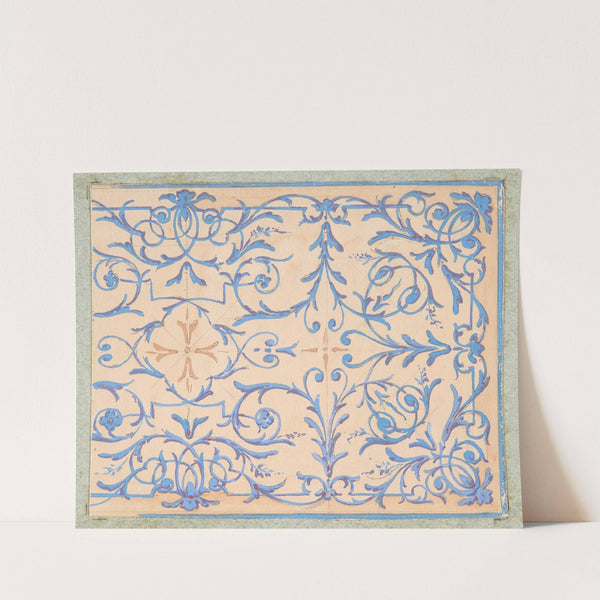 Partial design for a decorative panel painted in rinceaux by Jules-Edmond-Charles Lachaise