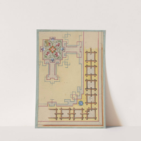 Partial design for ceiling decorated in chinese motifs by Jules-Edmond-Charles Lachaise