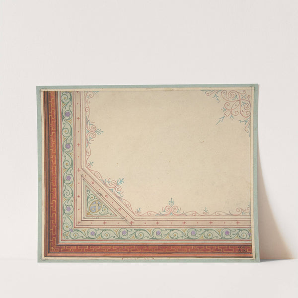Partial design for the painted decoration of a ceiling by Jules-Edmond-Charles Lachaise