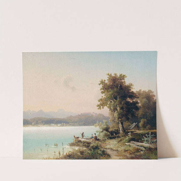 Partie am Chiemsee mit Blick auf die Herreninsel am frühen Morgen by Wilhelm Lichtenheld