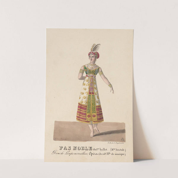 Pas noble du 1er ballet. Mme. Anatole dans La lampe merveilleuse, opéra (Acade. Rle. de musique) (1822) by Auguste Garneray