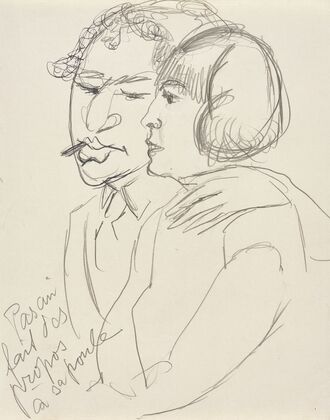Pascin fait des propos à sa poule (1925)