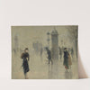Passants sur le boulevard, un jour d'hiver by Léon Lemaître