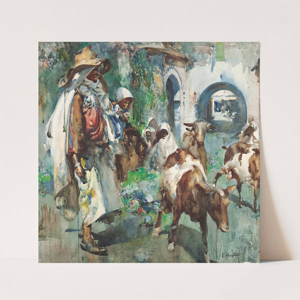 Pastor Con Su Rebaño (Shepherd With His Herd) by José Navarro y Llorens