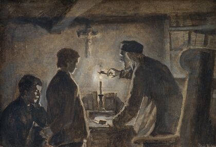 Pastor Sören blows out the candle on the New Year’s Eve