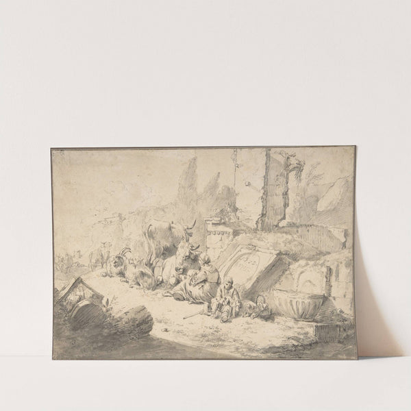 Pastoral Landscape with Roman Ruins (1645–86) by Johann Heinrich Roos
