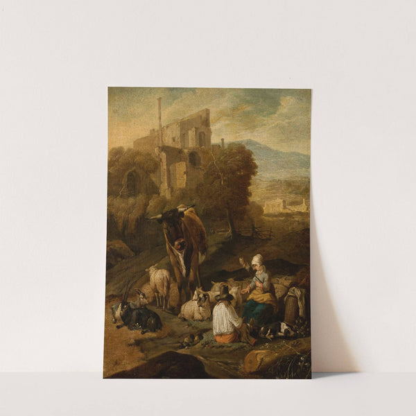 Pastoral Scene Against Ruins (17th century) by Johann Heinrich Roos