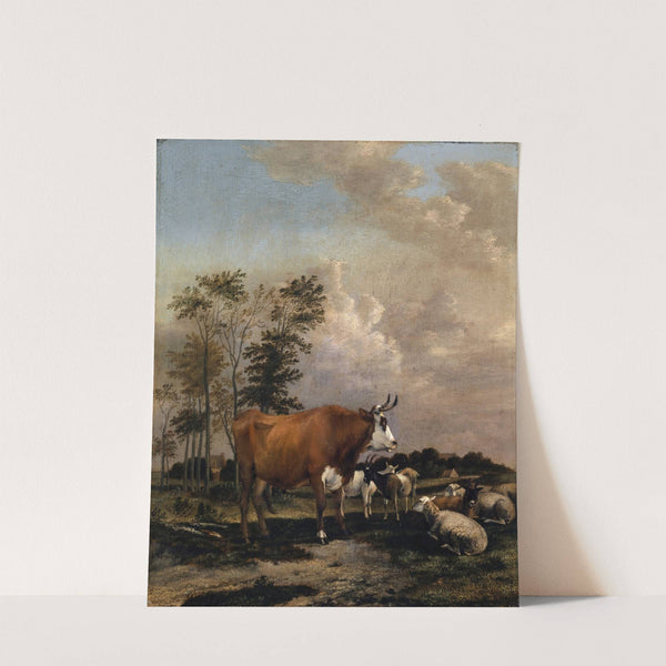 Pasturage with Brown Bull by Albert Jansz. Klomp