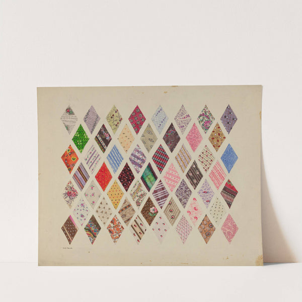 Patches of Diamond Patchwork Quilt (c. 1937) by Edith Magnette