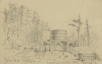 Patricks Station. Terminus U.S.M.R.R. Petersburg