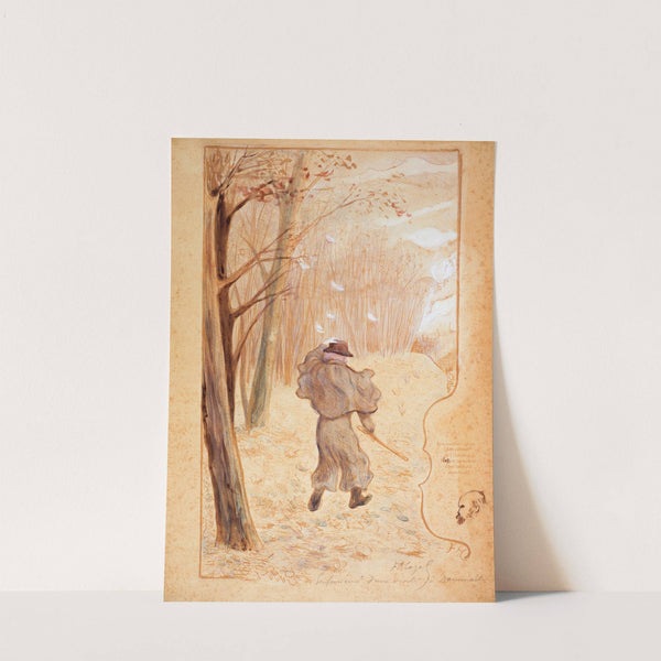 Paul Verlaine dans un paysage hivernal by Frédéric Auguste Cazals