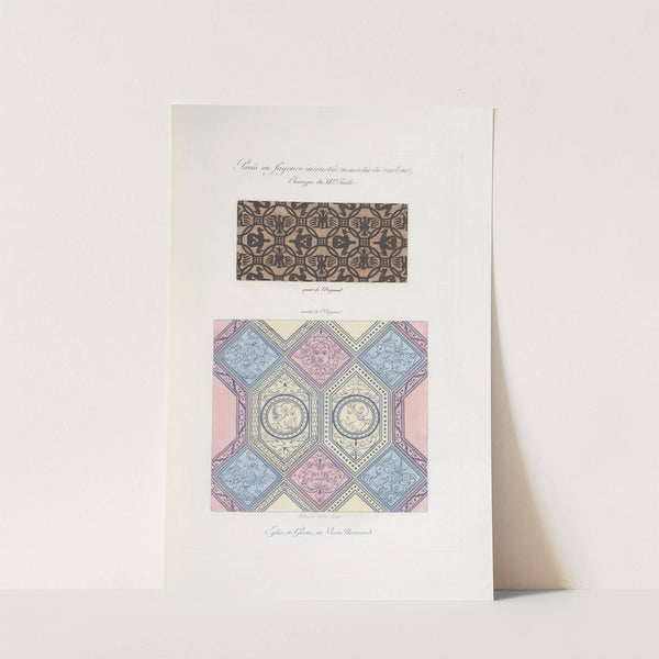 Pavés en fayence incrustés en mastic de couleur, ouvrages du XVIe. siècle. by Nicolas Xavier Willemin