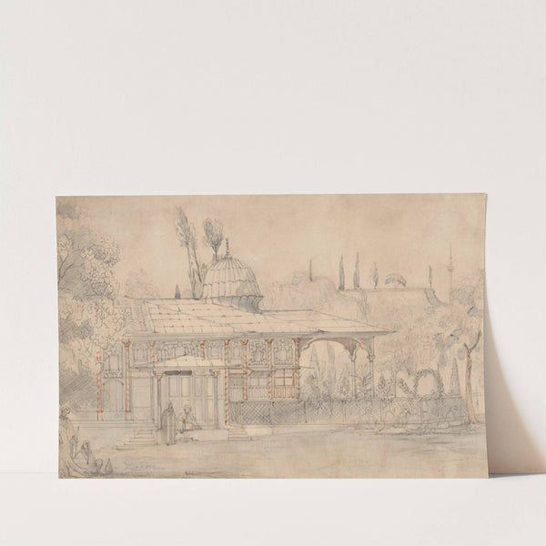 Pavilion Near a Mosque (recto) (1800s) by Félix Ziem