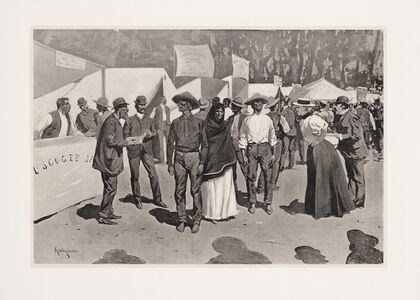 Paying the Indians for the Cherokee strip–scenes around the government paymaster’s quarters (1896)