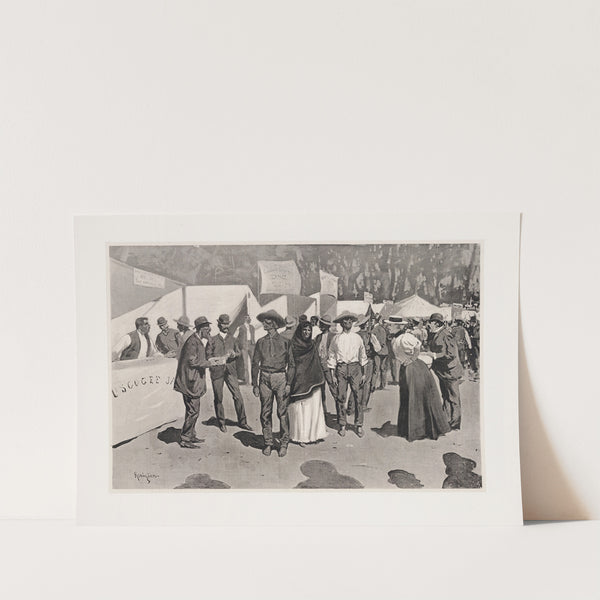 Paying the Indians for the Cherokee strip–scenes around the government paymaster’s quarters (1896) by Frederic Remington