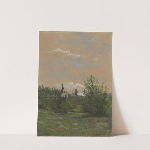 Paysage arboré avec habitations by Louis Debras