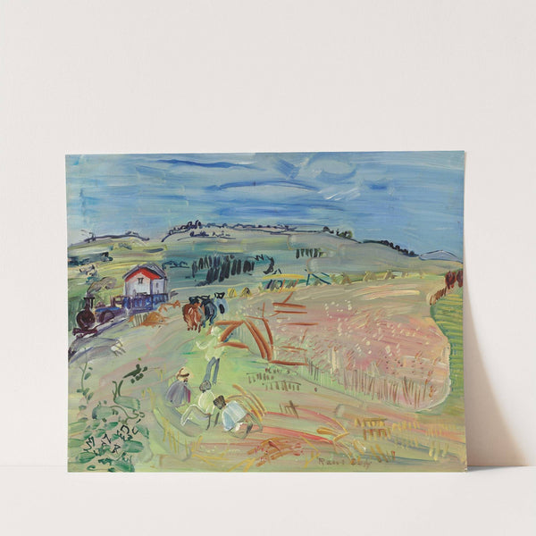 Paysage au champ de blé aux bœufs (circa 1935) by Raoul Dufy