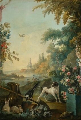 Paysage au chien