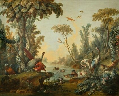 Paysage aux échassiers