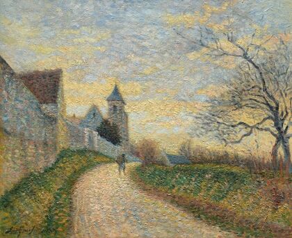 Paysage aux environs de Lagny, l’église de Conches