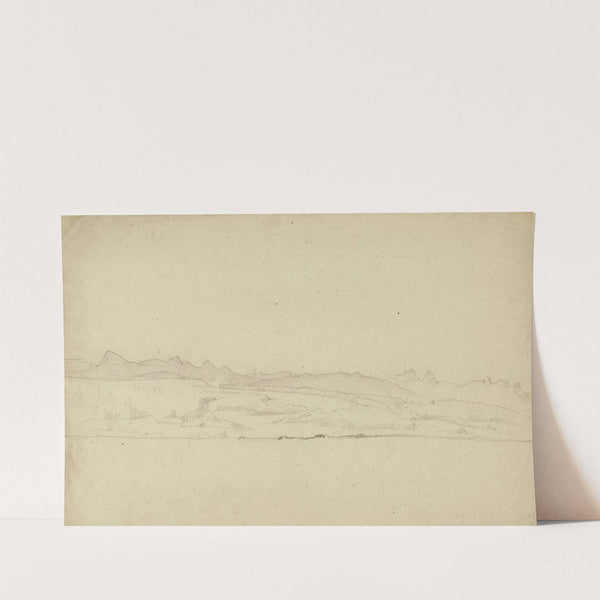 Paysage avec arrière plan montagneux by Jean-Achille Benouville