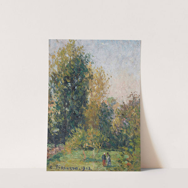 Paysage Avec Deux Personnages, Éragny, Automne (1902) by Camille Pissarro