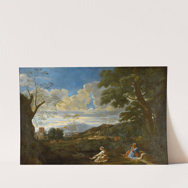 Paysage avec la femme qui se lave les pieds by Nicolas Poussin