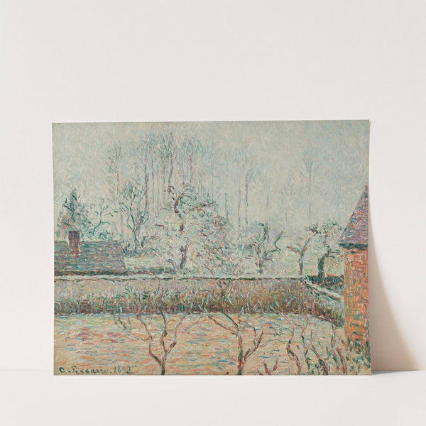 Paysage Avec Maisons Et Mur De Clôture, Givre Et Brume, Éragny (1892) by Camille Pissarro
