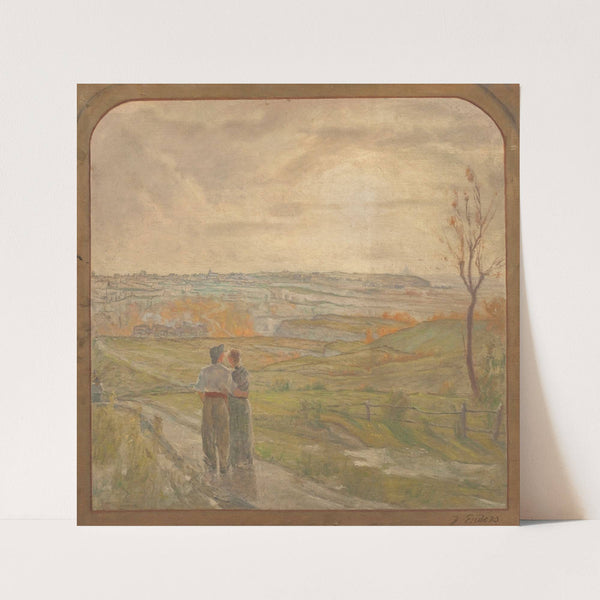 Paysage avec un couple marchant by Jean Joseph Enders