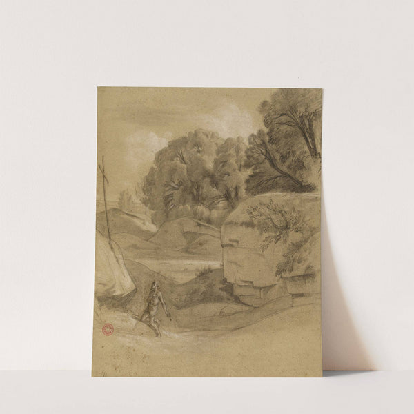 Paysage avec un ermite by Jean-Achille Benouville