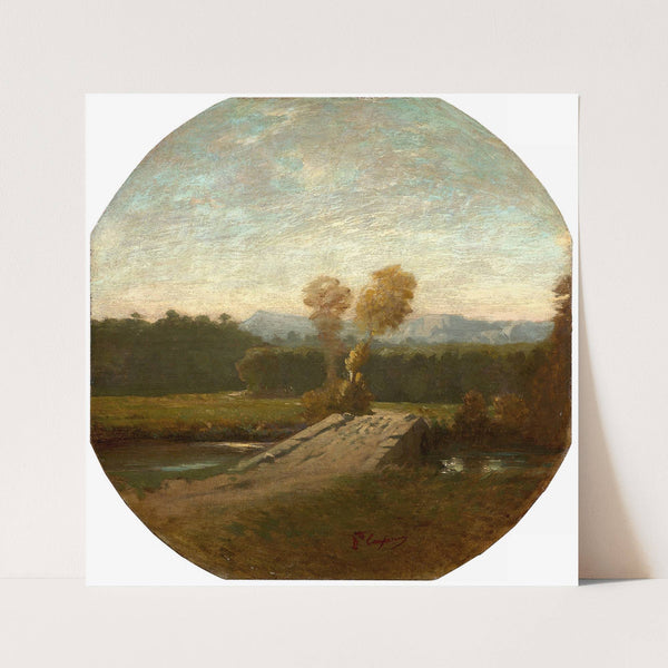 Paysage boisé avec pont et cours d’eau by Jean-Baptiste Carpeaux