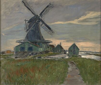 Paysage de Hollande au moulin