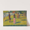 Paysage et personnages (La jupe rose) (1884) by Georges Seurat