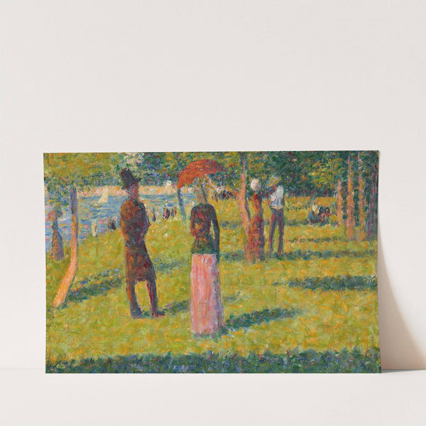 Paysage et personnages (La jupe rose) (1884) by Georges Seurat