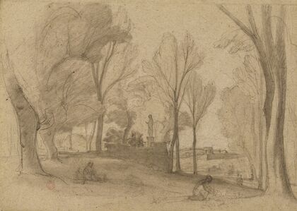 Paysage et une esquisse au verso