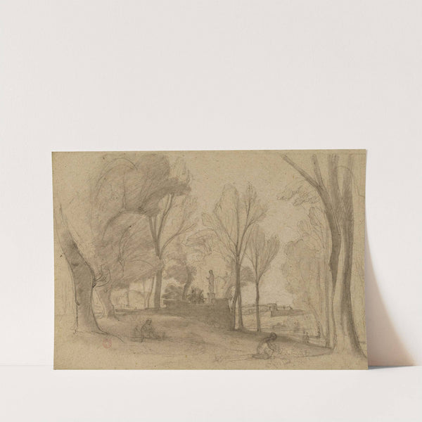 Paysage et une esquisse au verso by Jean-Achille Benouville