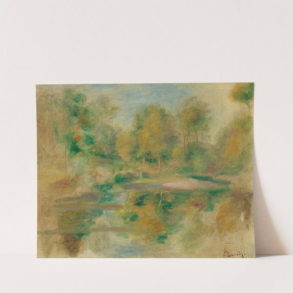 Paysage, Étang Et Fond D'arbres by Pierre-Auguste Renoir