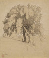 Paysage (figures sous des arbres)