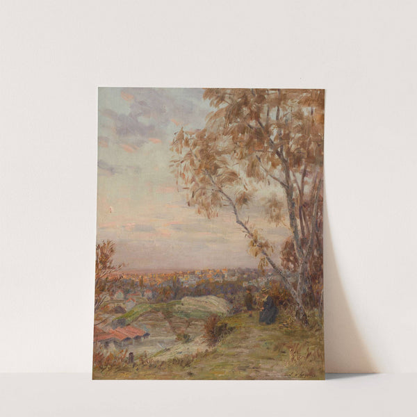 Paysage; les hauteurs de Villemomble vers Rosny-sous-Boi by Eugène d'Argence