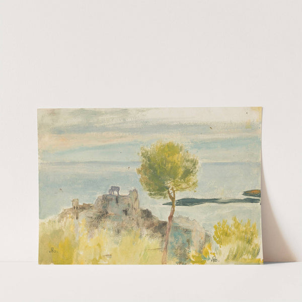 Paysage méditerranéen aux deux ovins by Ary Ernest Renan