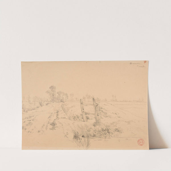 Paysage normand avec barrière by Jacques-Raymond Brascassat