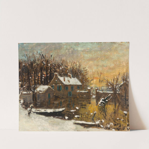 Paysage sous neige by Pierre-Eugène Montézin
