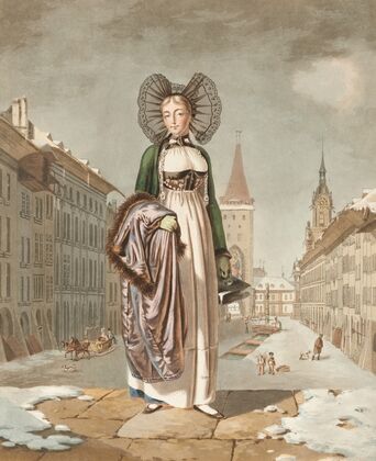Paysanne Bernoise. Costume d’hiver (1819)